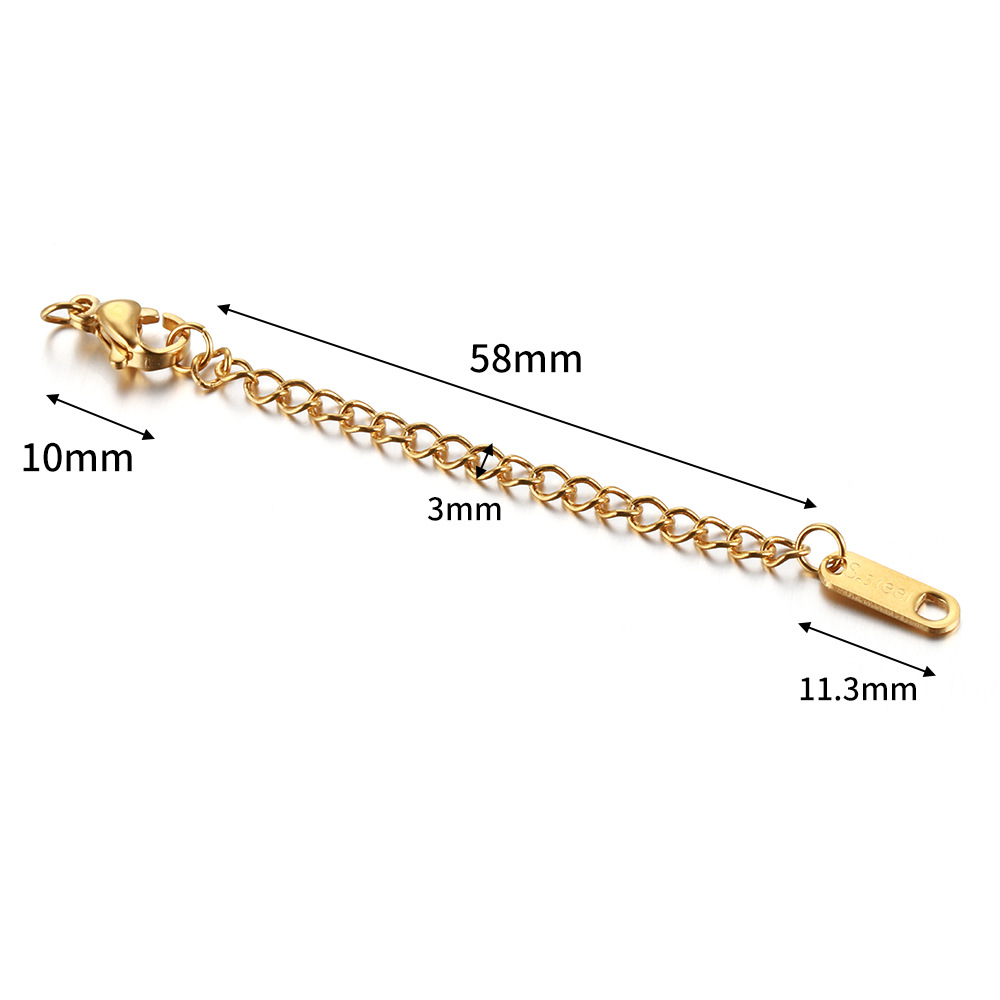5g Weight Extension Chain Jewelry Making Type DIY Jewelry Accessories Classification 1 Piece Quantity Stainless Steel Material Solid Color Pattern Polished Finish Plating Design Simple Style Style 1 Piece Stainless Steel Plating Polished Extension Chain