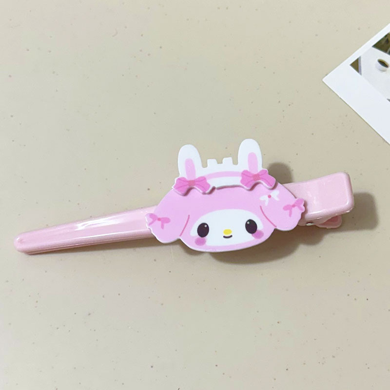 新款粉嫩一字小羊小美双层卡通洗脸发夹侧边少女甜美刘海定位发卡|undefined