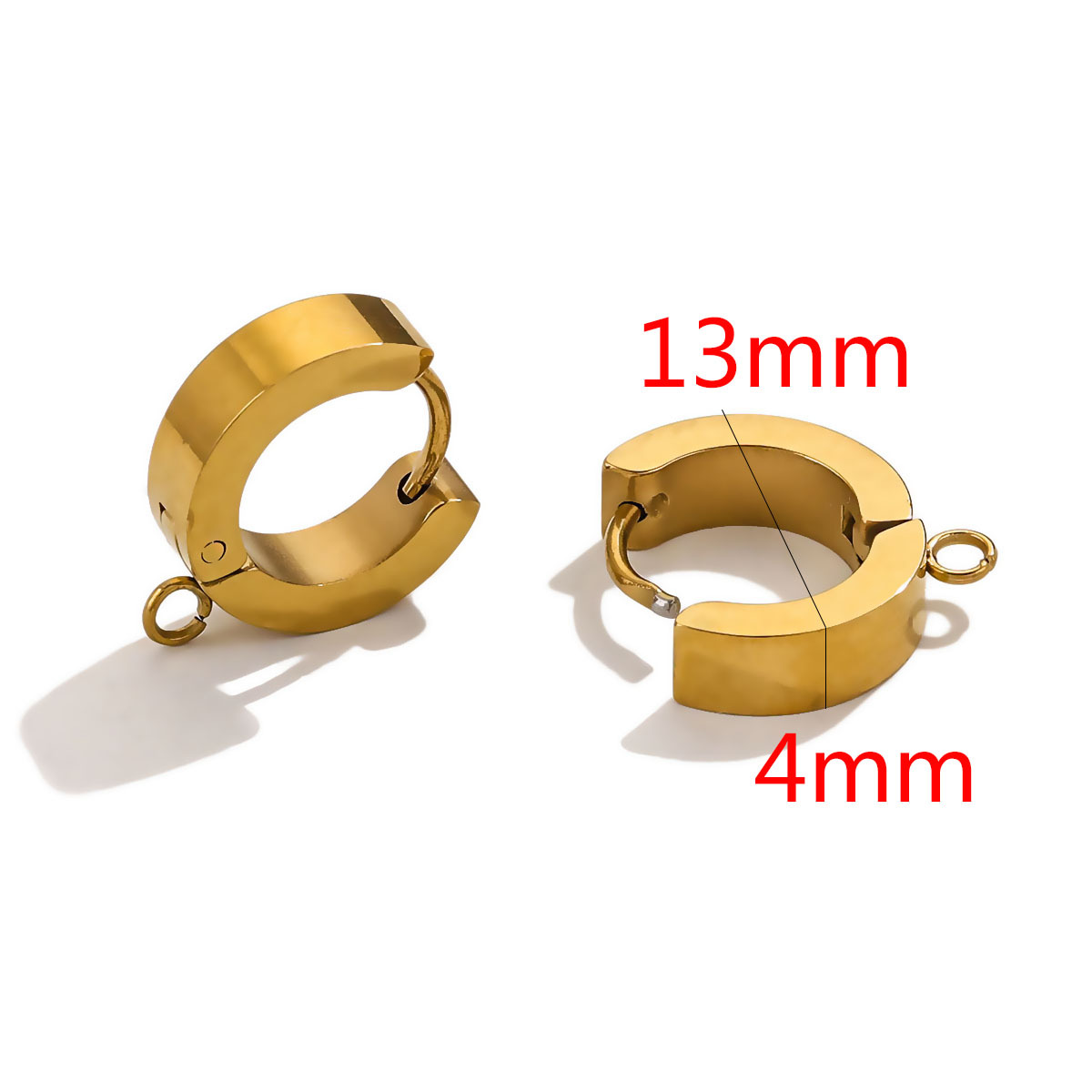 10 PCS/Package 304 Stainless Steel Gold Plated Solid Color Hook Earring Findings display picture 6
