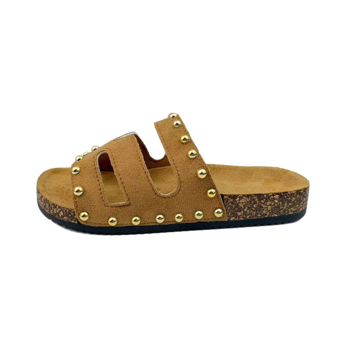 New Women's Rivet Hollow Out Slippers Plus Size Flat Open Toe Retro Strappy Sandals Comfortable Slip-On Summer Footwear_vogvips.com