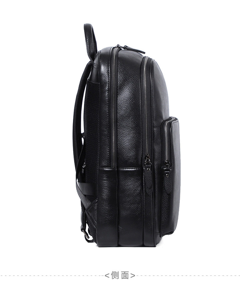 Ba lô nam da bò thật dung tích lớn 15.6 inch đựng laptop, túi du lịch 30×17×41 cm — Màu đen 1, Màu đen 2 chi tiết 25