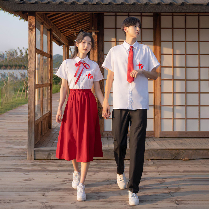 大合唱韓系制服卒業クラス服学院風ロングスカートセット中学校朗読公演服装高校学生|undefined