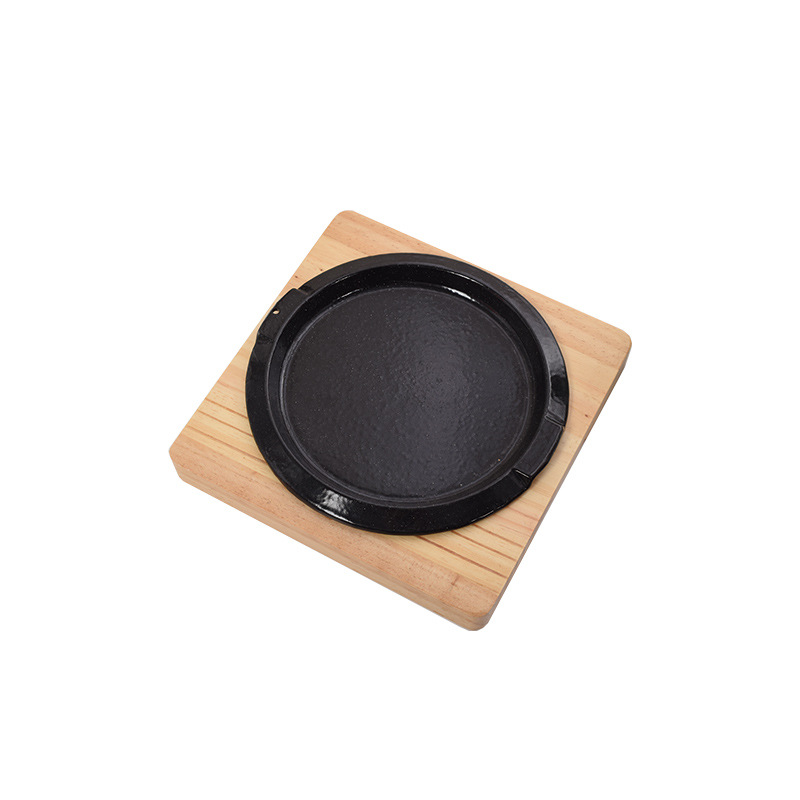 石锅盘牛排圆盘铸铁法式圆盘电磁炉煤气灶可用搪瓷石锅盘垫