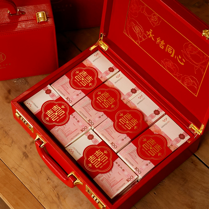 Подарочная копилка на свадьбу 120k Десять тысяч юаней Подарочная коробка для наличных Подарочная коробка для помолвки Коллекция принадлежностей для помолвки Подарочная лошадь Маленькая