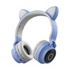Cross -border explosion cat ear net red light -emitting Bluetooth headset header mobile phone wireless can fold and insert card header