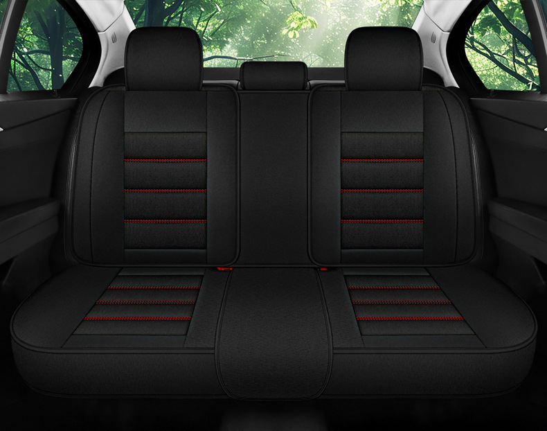 New Car Seat Cushion for All Seasons, Cartoon Fully Surrounded Linen Fabric Seat Cover, Source Factory Foreign Trade Wholesale