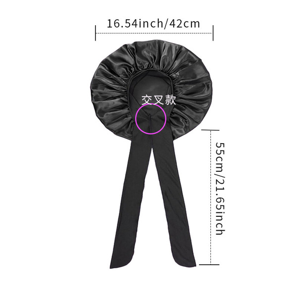 Women's Single Layer Elastic Tie Satin Nightcap Hair Care Satin Silk…