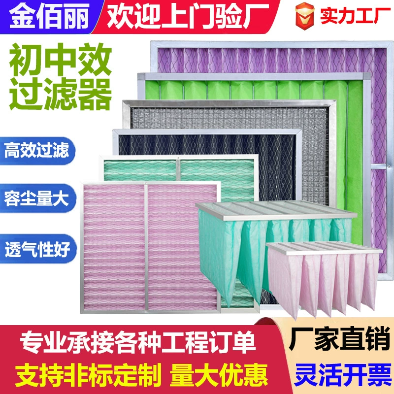 Фильтр первичной очистки воздуха, пылевой фильтр для кондиционера, бумажный каркас, активированный уголь, нержавеющая сталь, промышленное применение