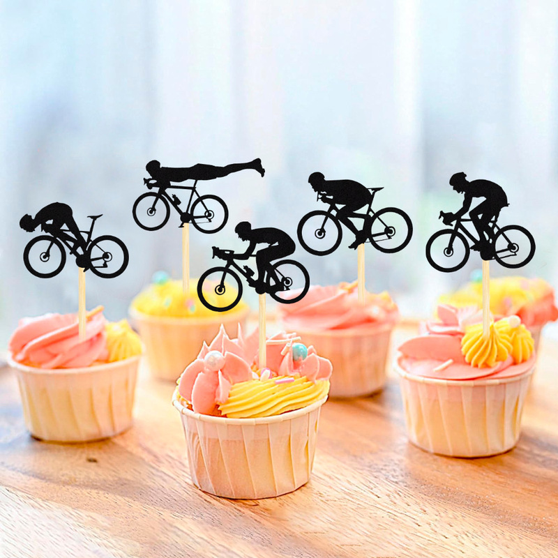 Flash Black Mountain Bike Sports Birthday Party Theme Cake Plug-In Baking Decoration Supplies Flash Black Mountain Bike Sports Birthday Party Theme Cake Plug-In Baking Decoration Supplies