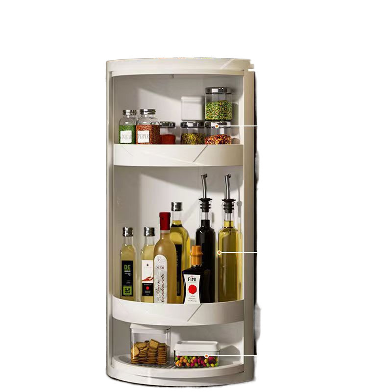 Caja de almacenamiento tipo pared triangular de estante giratorio de cocina sin perforación de estante de condimento marco giratorio caja de condimento de gran capacidad