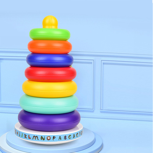 Baby stacking fun, gravity-defying doll for 6-12 month babies, rainbow tower, circle set, early childhood educational toy