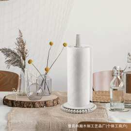 轻奢风木质卷纸架桌面餐巾纸收纳架厨房卫生间卷纸架一次性抹布架