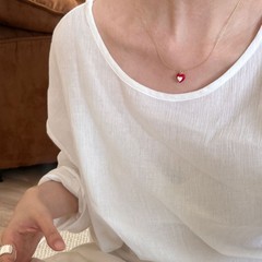 奶油甜心 简约红白爱心小众设计百搭甜美锁骨链叠戴高级感气质女