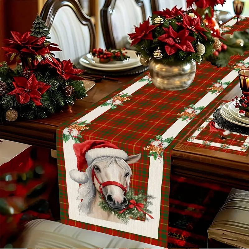 Transfronterizo nueva bandera de mesa de Navidad 2026 decoración de Año Nuevo manteles de mesa de alto valor de diseño festivo suministros personalizados