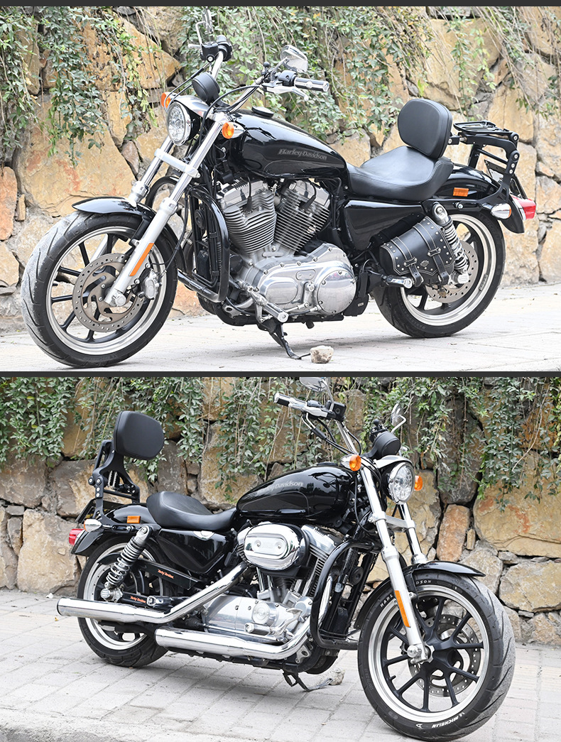 Suitable for Harley 883R, foldable backrest, motorcycle driver and passenger backrest, lumbar support, seat cushion, modification accessories