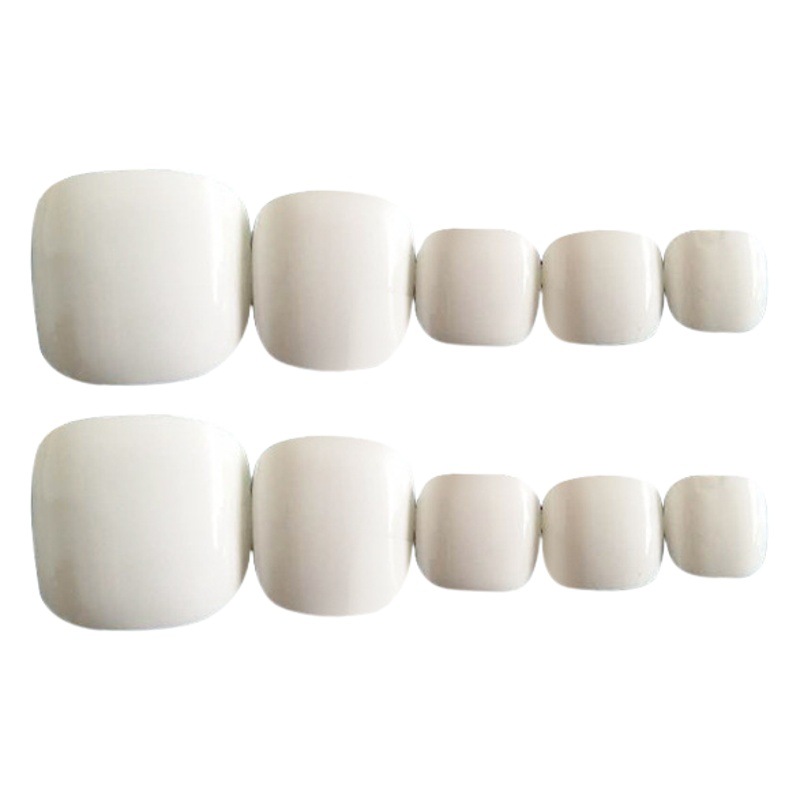 Lindo temperamento diosa desgaste manicura dedo del pie falso de uñas producto terminado al por mayor pieza de uñas blanco impermeable dedo del pie pieza de uñas