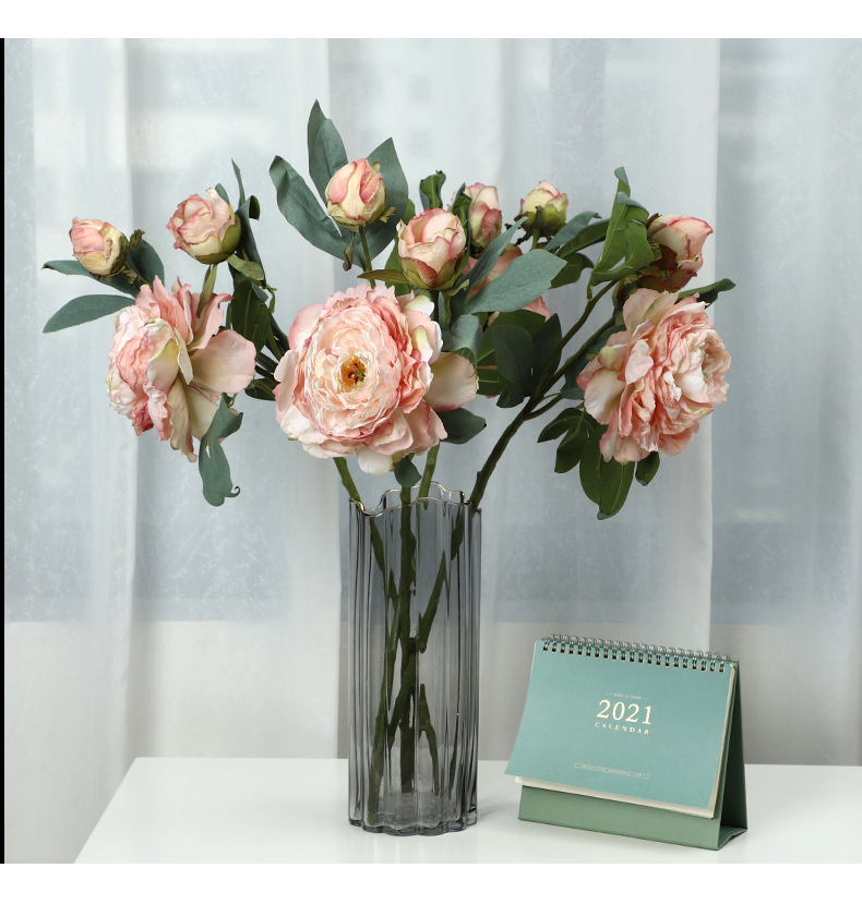 1 Piece Quantity Indoor, Daily, Date Occasion Elegant Romantic Peony Plastic Silk Flower Artificial Flowers