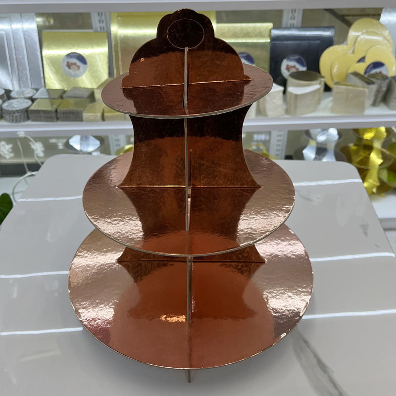 Transfronterizos para fiestas, estante de pastel de papel desechable, estante de pasteles de bocadillos gruesos, decoración de fiesta de cumpleaños