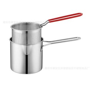Processing and Customization of Frying Pots, Household Frying Pots, Commercial 304 Stainless Steel Mini Oil Pots with Filter, Small Milk Pots