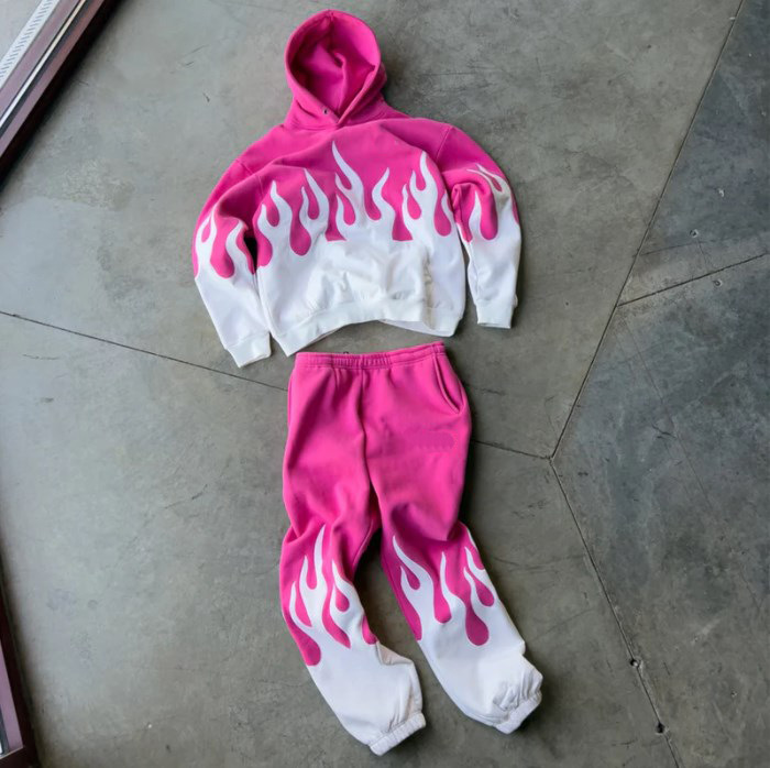Men's Clothing fashion trend devil hell flame loose embroidery splicing hoodie _voghion.com