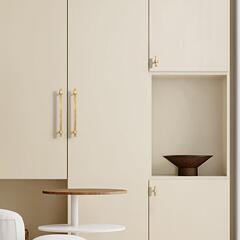 櫃門櫥櫃抽屜實木拉手日式現代簡約櫸木黑胡桃木北歐衣櫃木把手