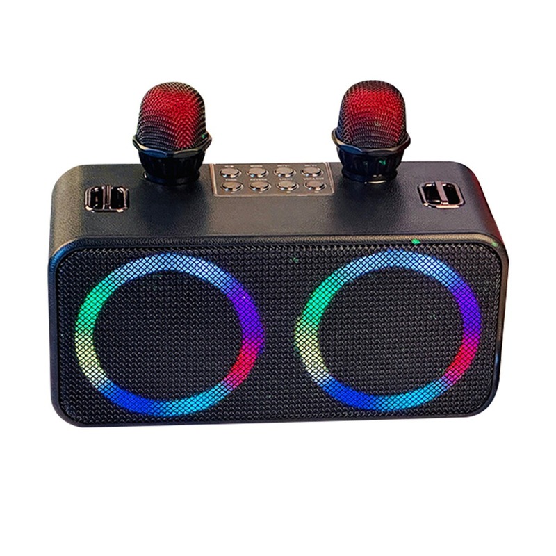 新しい M4407 ワイヤレス Bluetooth スピーカーデュアルスピーカー RGB ライトポータブルハイパワー屋外デュアルマイクカラオケオーディオ|undefined
