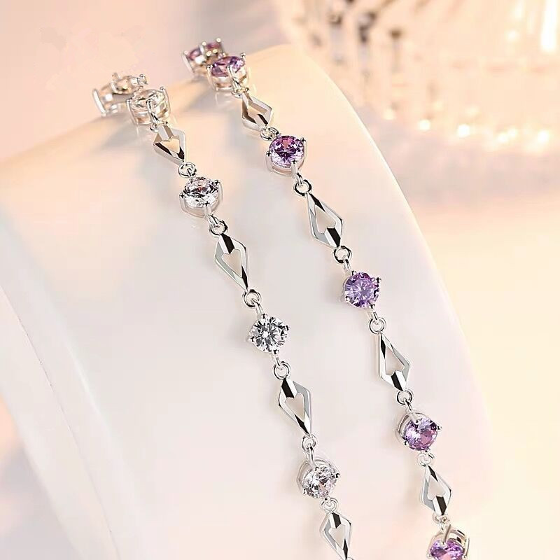 Ling Light Love ، سيارة قديمة ، زهرة ، سوار الماس ، الحب ، اليابان ، اليابان ، أزياء ، زخارف الفتيات البسيطة ، مطلية 925 فضية