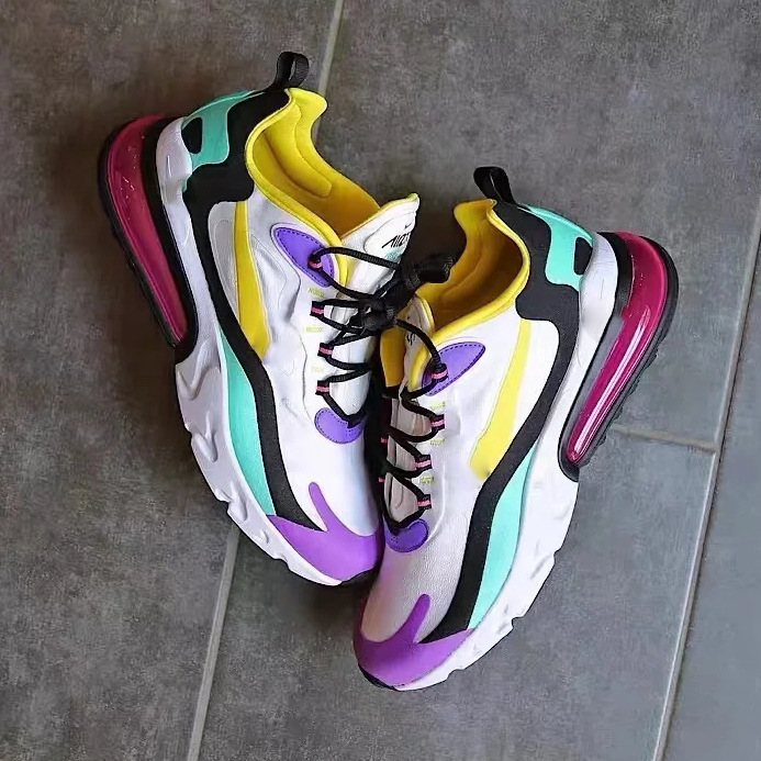 Cross-Border Max 270 React Comfortable Casual Running Shoes for Men and Women, White, Yellow, and Blue Cushioned Air-Cushioned Sneakers Cross-Border Max 270 React Comfortable Casual Running Shoes for Men and Women, White, Yellow, and Blue Cushioned Air-Cushioned Sneakers
