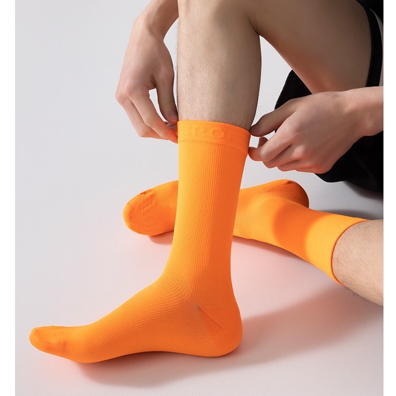 Cycling Socks for Men and Women, Summer Mid-Calf Socks, Antibacterial Breathable Sweat-Wicking Socks, Fitness Running Professional Ankle Support Pressure Socks