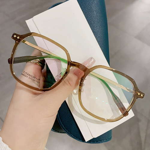 8043 New Xiaohongshu Fashion TR90 Anti-Blue Light Glasses for Girls without Makeup Can Be Equipped with Prescription Glasses Frames and Flat Glasses