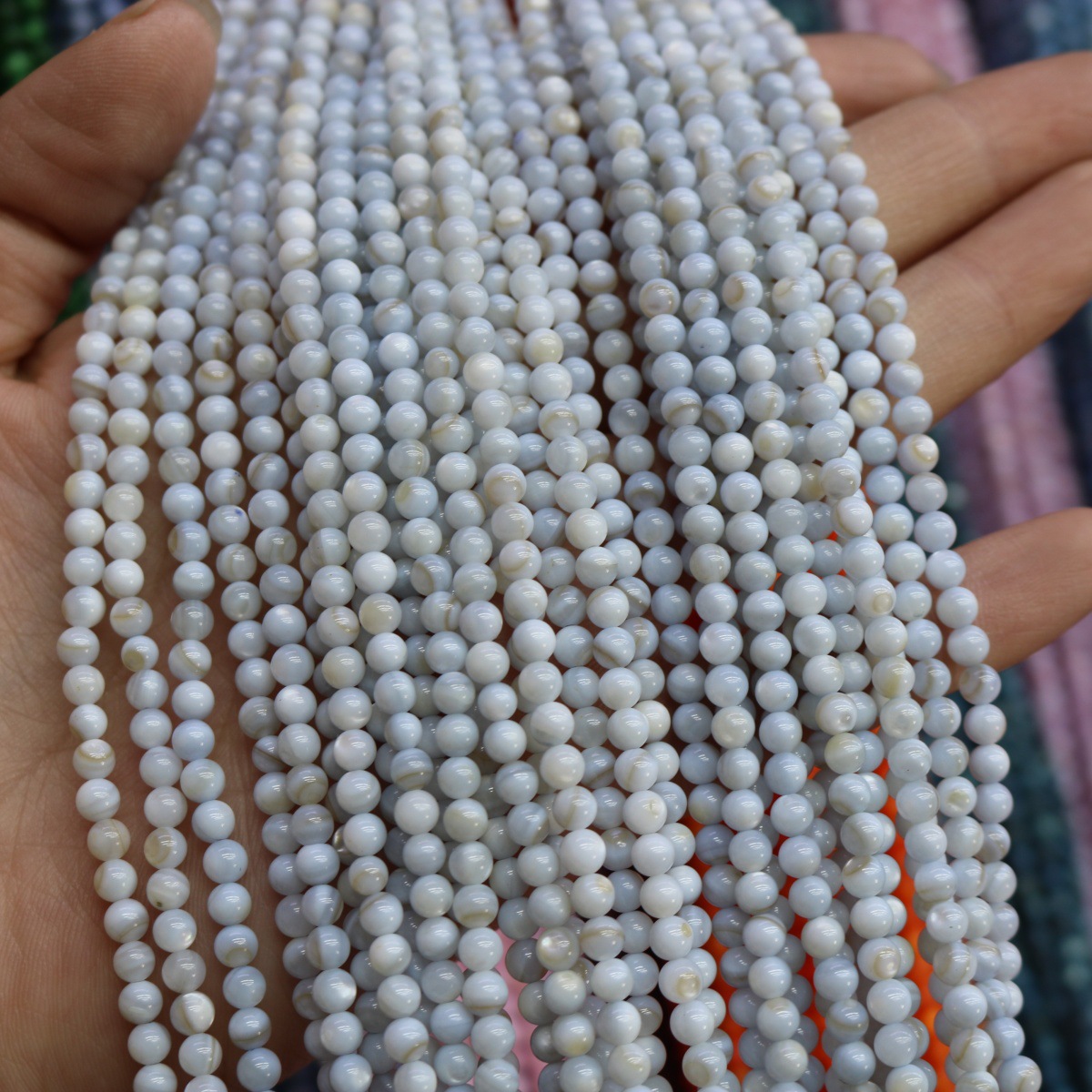 Conchas de agua dulce naturales cuentas mixtas de color 4mm color monocromático bolas perlas sueltas diy joyería accesorios joyería al por mayor image 20