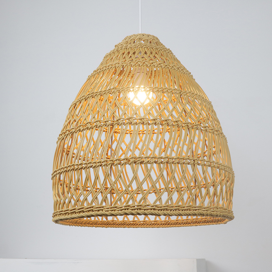 Ovejas de madera nórdico Zen cama y desayuno sala de té araña comedor ratán dormitorio estudio retro estilo silencioso lámpara de ratán hecha a mano