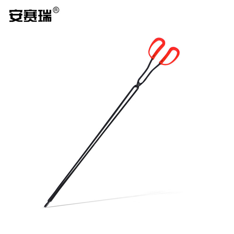 安赛瑞 垃圾夹 垃圾分类拾物器 扁头垃圾钳 红塑柄火钳 取物器 60