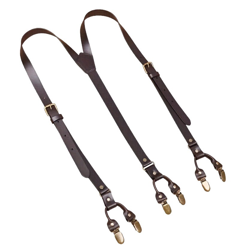 Estilo retro japonés personalizado de moda de los hombres adultos traje de negocios pantalones vaqueros casuales de cuatro ganchos hebilla tirantes