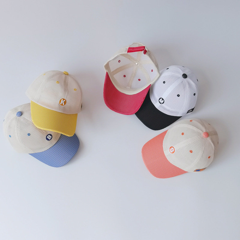 Korean Contrast Color Letter Children's Baseball Hat display picture 2