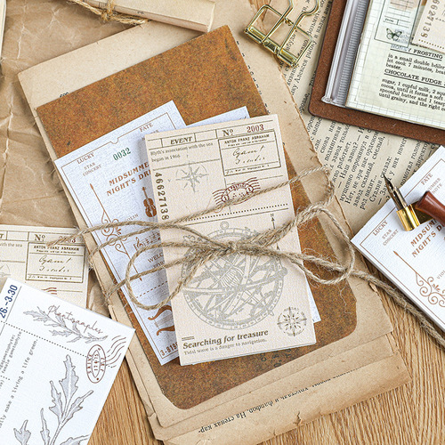 Paper dyeing note pad, light retro time series, creative and simple handbook decoration memo, 6 styles