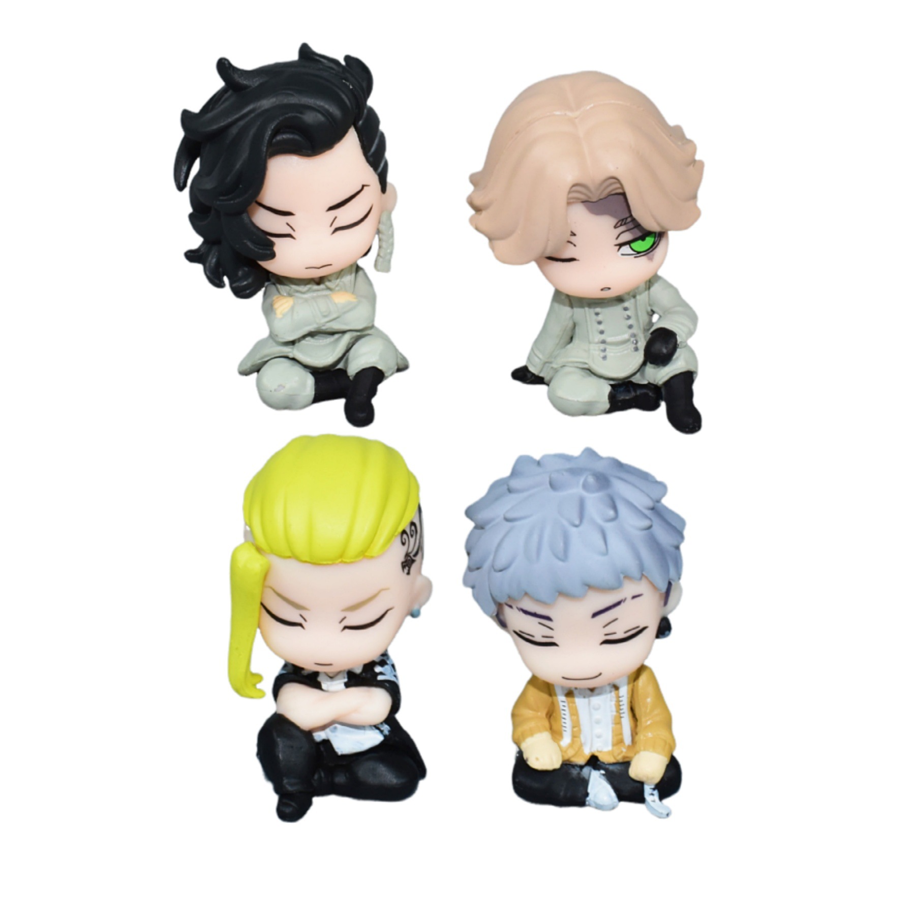 (2개) 도쿄 어벤져스 앉는 자세 완지로 룡공 사원 스틸리 어깨 수면 가샤폰 수공 모델 자동차 장식품