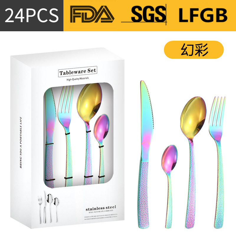 Cuchillo y tenedor de cubiertos de acero inoxidable, cuchillo y tenedor de productos transfronterizos, cuchillo y tenedor de cuchillo de filete de comida occidental, cuchillo y tenedor de cucharas