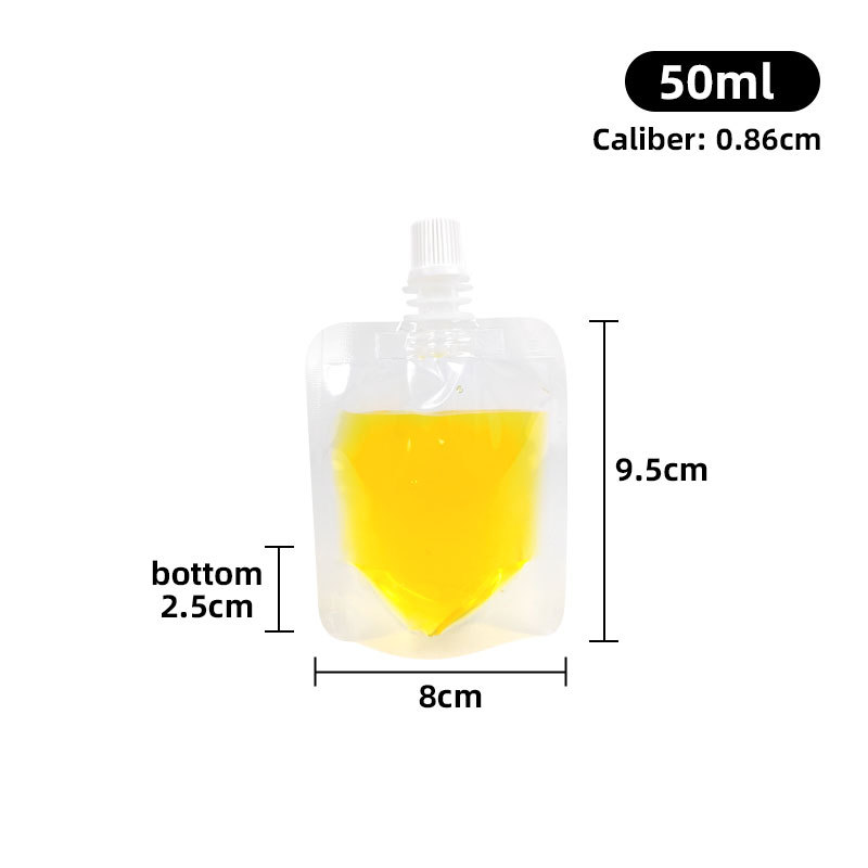 Boquilla de succión de leche de soja bolsa de pie paquete de té con leche bolsa transparente al por mayor bolsa de embalaje de boquilla desechable líquida de medicina china