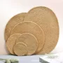 隔热编织圆形亚麻马克杯垫