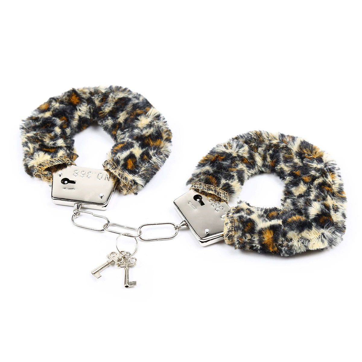 Plush Handcuffs Soft Furry Hand Restraints, Metal Chain & Keys, Multiple Colors, 13×12×2 cm