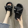 Shit feeling eva sandals  ins bow Small fragrant wind The thickness of the bottom Home summer soft sole non-slip Flat bottom Sandals