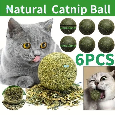 6 pack Natural Pet Herb Balls for Teeth Cleaning 1.57 Inch