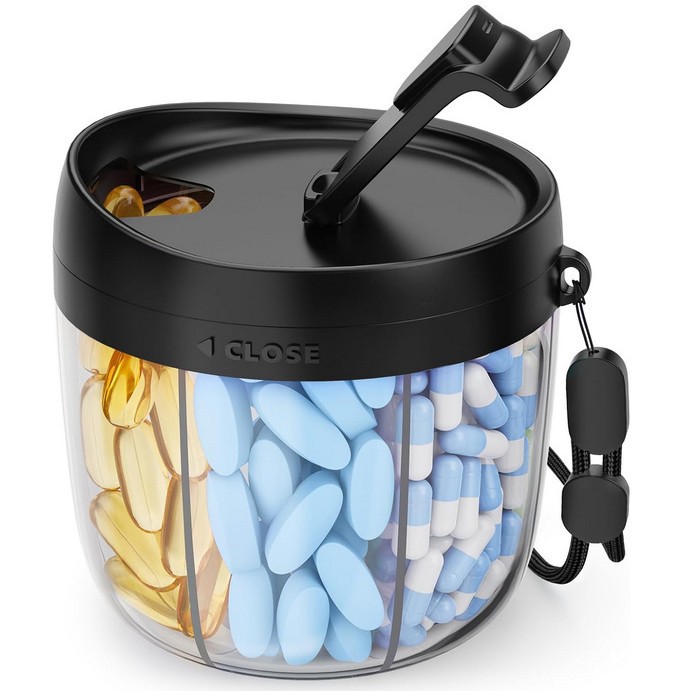 亚马逊temu热卖一周7天7格药盒大容量便捷食品级塑料防水分格药片