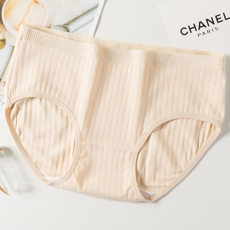 Ropa interior de mujer de talla grande de algodón roscado japonés más grasa de algodón puro antibacteriano 200 kg grueso mm calzoncillos sin costuras de cintura media