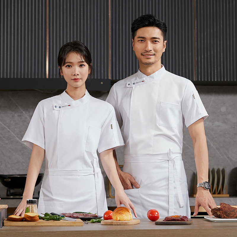 High-end Catering Chef Work Clothes Men's Short-sleeved Breathable Summer Thin Western Restaurant Hotel Baking Special Clothing High-end Catering Chef Work Clothes Men's Short-sleeved Breathable Summer Thin Western Restaurant Hotel Baking Special Clothing