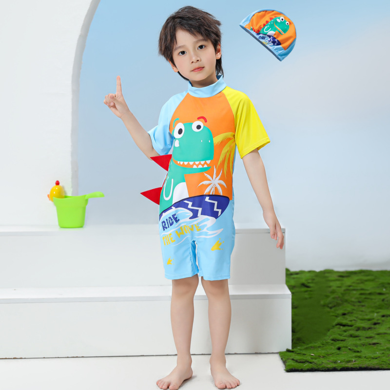 Traje de baño para niños nuevo estilo mono bebé bañador de dibujos animados estudiante spa protector solar niño traje de baño de secado rápido al por mayor