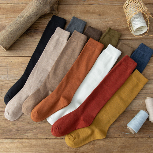 Women's spring, summer and autumn mid-length stockings, calf socks, Japanese and Korean women's socks, pressure slimming socks, ins trendy knee-high socks