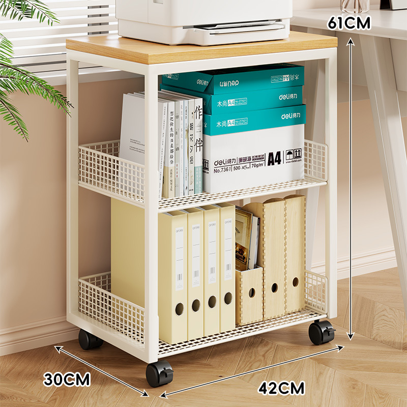 Estante Organizador para Impresora de Hierro y Madera Multicapa para Oficina