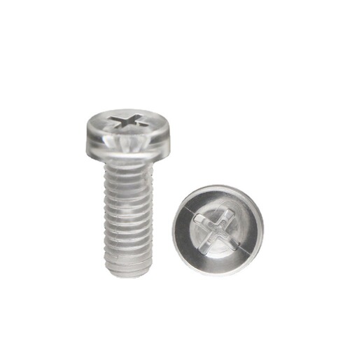 PC acrylic transparent plastic cross round head screws/transparent plastic screws and nuts M2.5M3M4M5